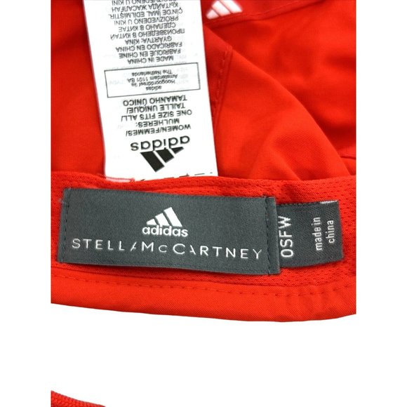 Adidas x Stella McCartney Red Baseball Cap Logo Drawstring Zip Pocket sweatband - Picture 5 of 15